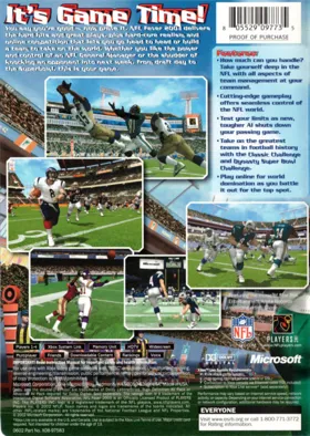 NFL Fever 2003 (USA) box cover back